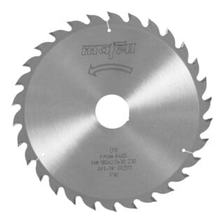 Sägeblatt-HM (180 x 1,4/2,0 x 30 mm, z 30, wz, für universellen Einsatz in Holz) - 092511 - Mafell