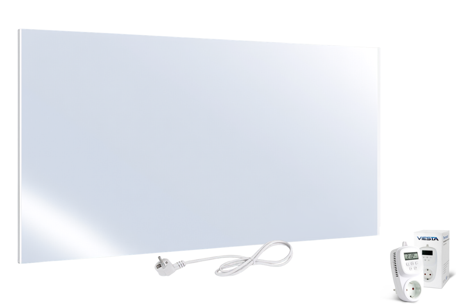 Umbrella® H580 Spiegel-infrarotheizung 580 W Mit Thermostat Th12 – Kompaktes Heizpaneel Mit Carbon-crystal-technologie – Flache Wandheizung Mit Spiegelglas – Stilvolles 2-in-1 Design