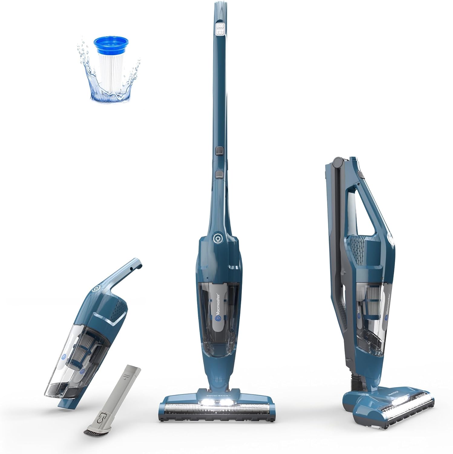 Vacmaster Tragbarer 10,8 V 2-in-1 Akku-stielstaubsauger, Leicht, 2 Leistungsstufen, Led-bodendüse, Ideal Für Hartböden, Teppiche Und Tierhaare – Vsd1001eu