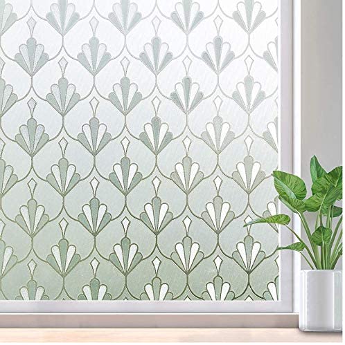 Verre Film Fenêtre Film Décoration Murale Bureau Film Fenêtre Électricité Statique Coquille Fleur 50x500 Cm