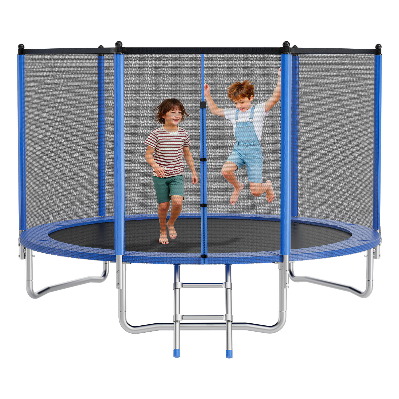 Vevor Outdoor Trampolin Bodentrampolin 305 X 305 Cm Mit Sicherheitsnetz & Stahlrahmen, Astm-geprüft, Hochleistungstrampolin, Max. 150 Kg Gewichtskapazität, Gartentrampolin Für Kinder