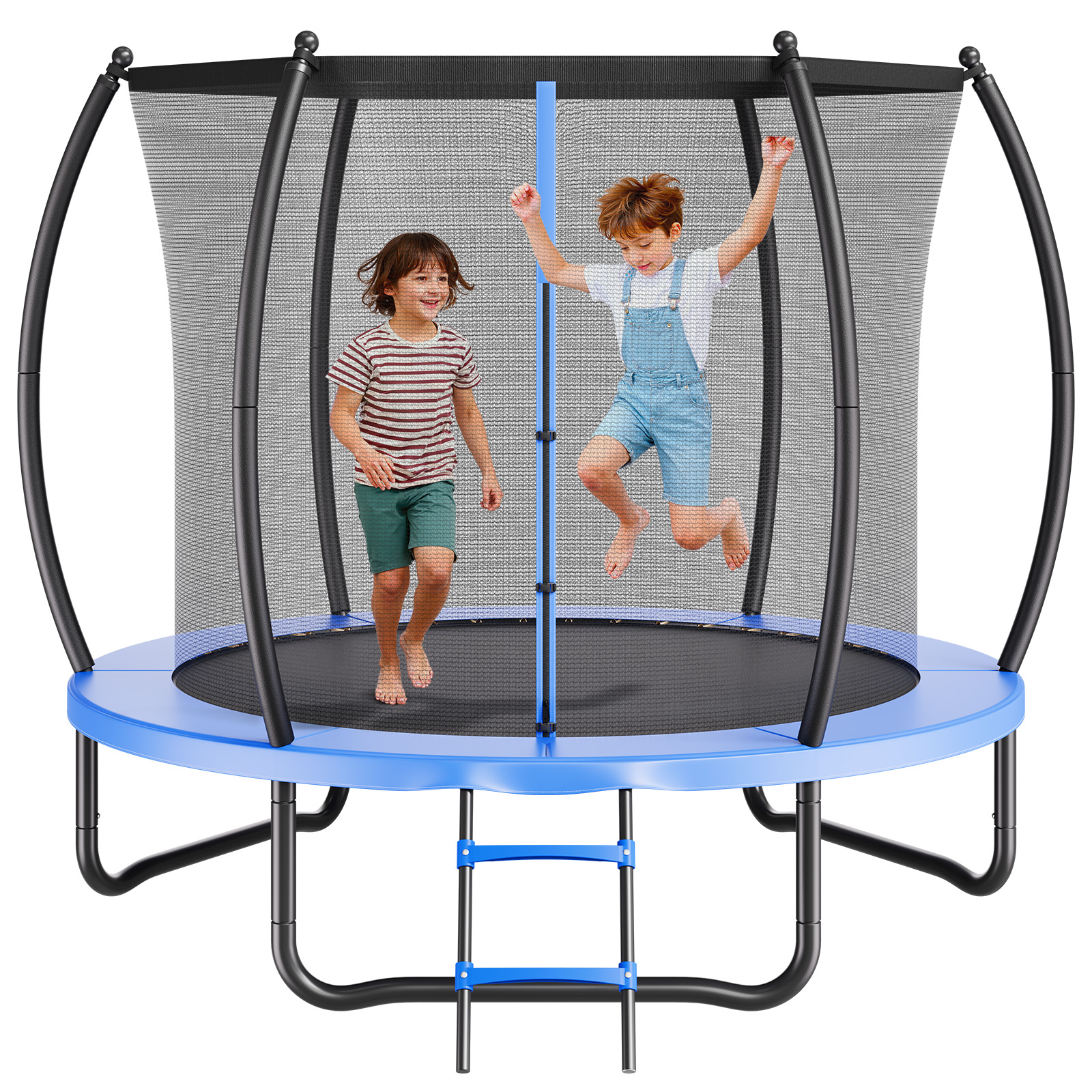 Vevor Outdoor Trampolin Bodentrampolin 244 X 244 Cm Mit Sicherheitsnetz & Verdickter Polsterung, Astm-geprüft, Hochleistungstrampolin, Max. 120 Kg Belastbares Gartentrampolin Für Kinder