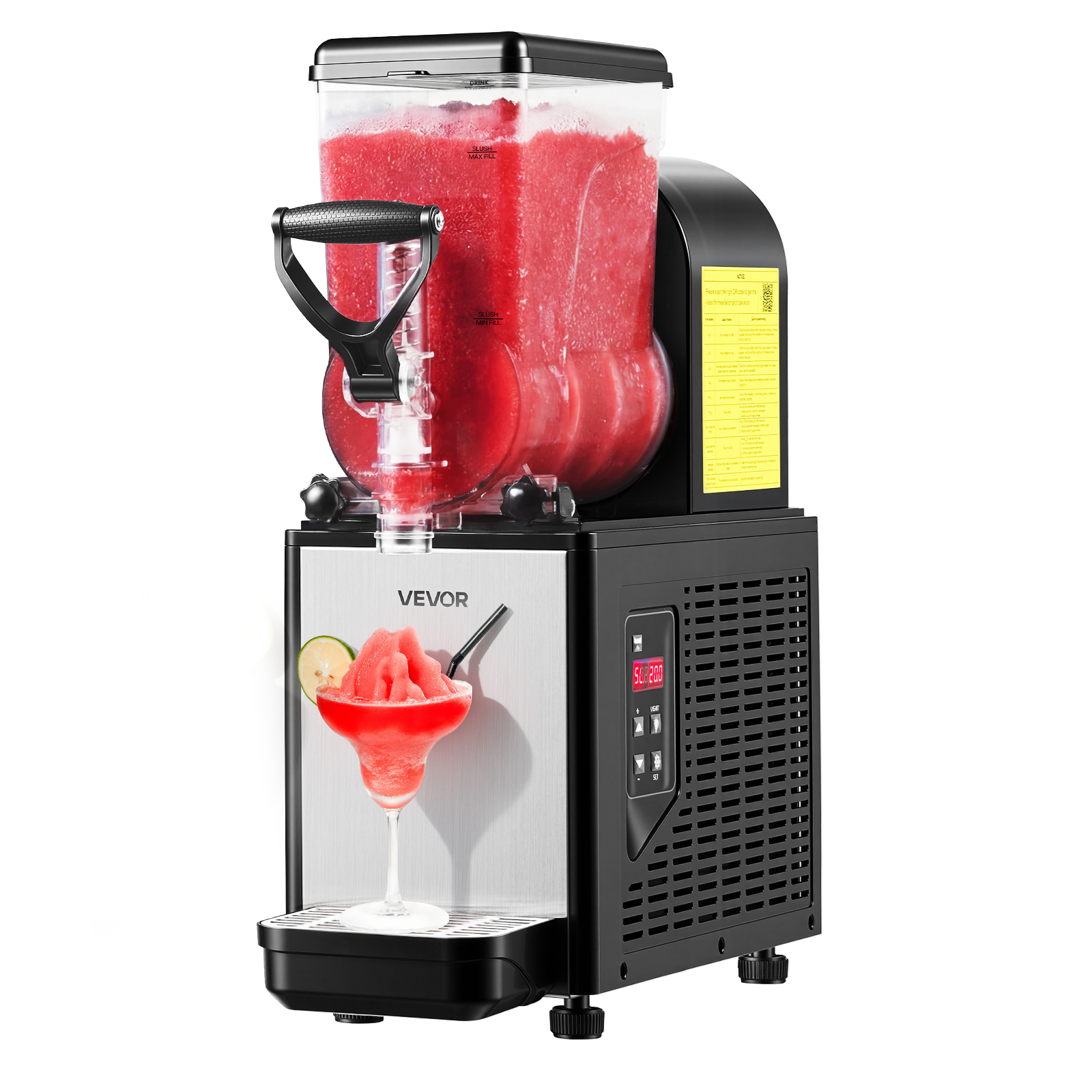 Vevor Slush-eis-maschine 6 L, Gewerbeliche Eismaschine Mit Selbstreinigungsfunktion, Margarita-maschine Für Restaurants Bars Und Partys, Slushy Machine Geeignet Für Slush-eis Margaritas Milchshakes