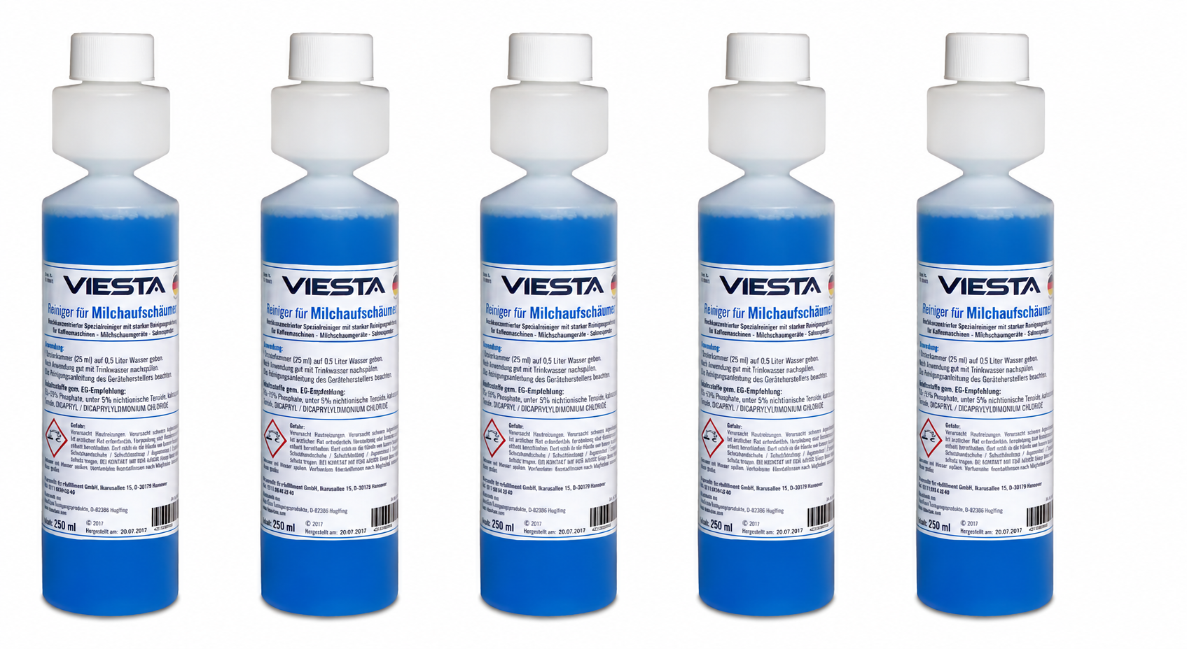 Viesta® Milchsystemreiniger 5x 250 Ml (1.250 Ml) – Reiniger Für Kaffeevollautomaten & Milchaufschäumer – Entfernt Milchfett & Eiweiß – Vorratspack