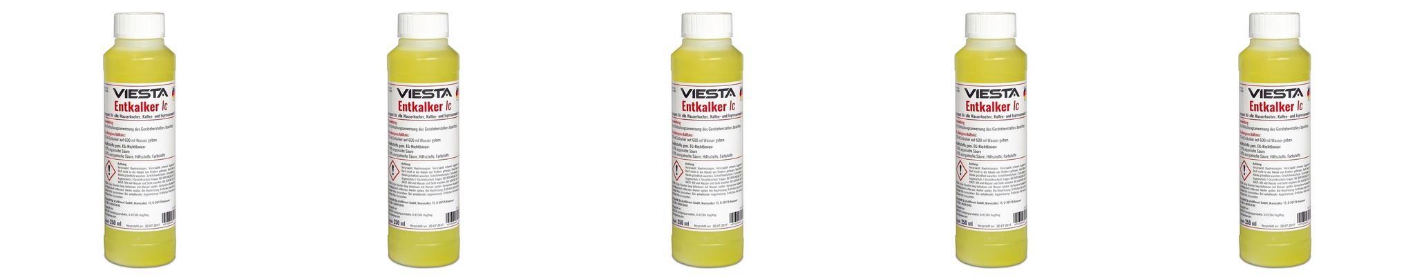 Viesta® Entkalker Ic 5x250ml (1250ml) – Kalklöser Für Kaffeevollautomaten & Kaffeemaschinen – Amidosulfonsäure, Schnell & Rückstandsfrei – Vorratspack