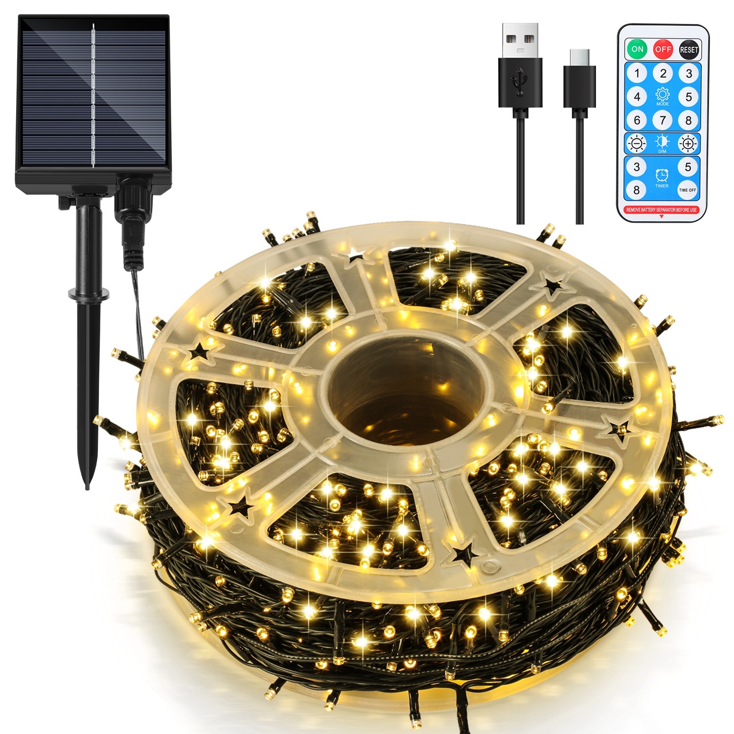 Wolketon Led Solar Lichterkette 80 M 800 Leds Mit 8 Modi Solarlampe Für Außen & Innen Garten Party & Weihnachtsdeko Outdoor Beleuchtung Deko, Warmweiß