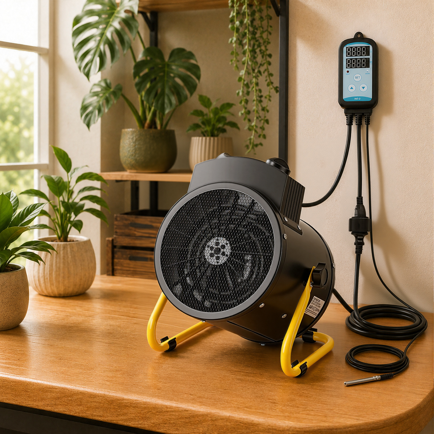 Wolketon 2000 W Heizlüfter Mit Digitalem Thermostat Bis 3000 W Für Gewächshaus