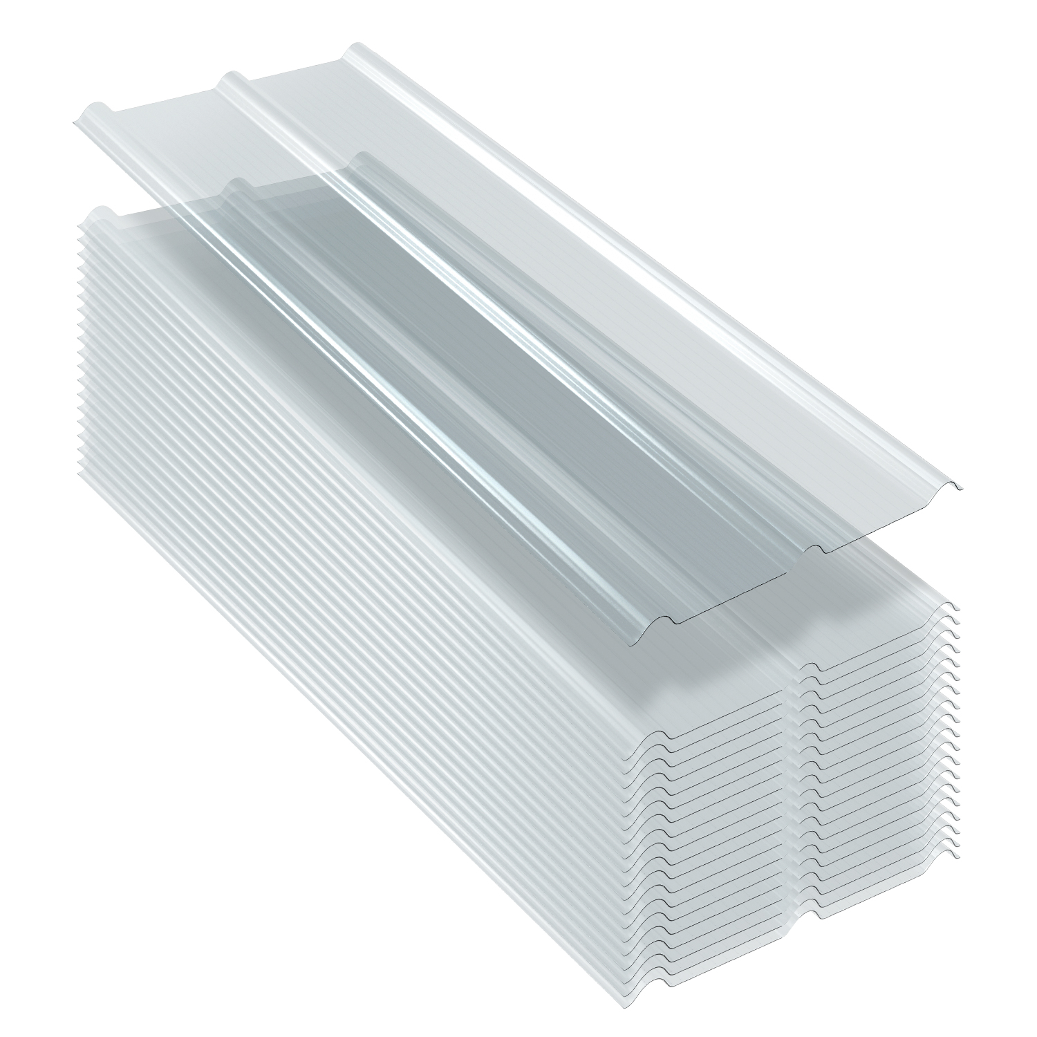 Wolketon 20x Klare Frp Dachplatten 50x120 Cm 1 Mm Trapezprofil, Uv- & Wetterfest, Hagelsicher, Mit Schrauben Für Gewächshaus Carport
