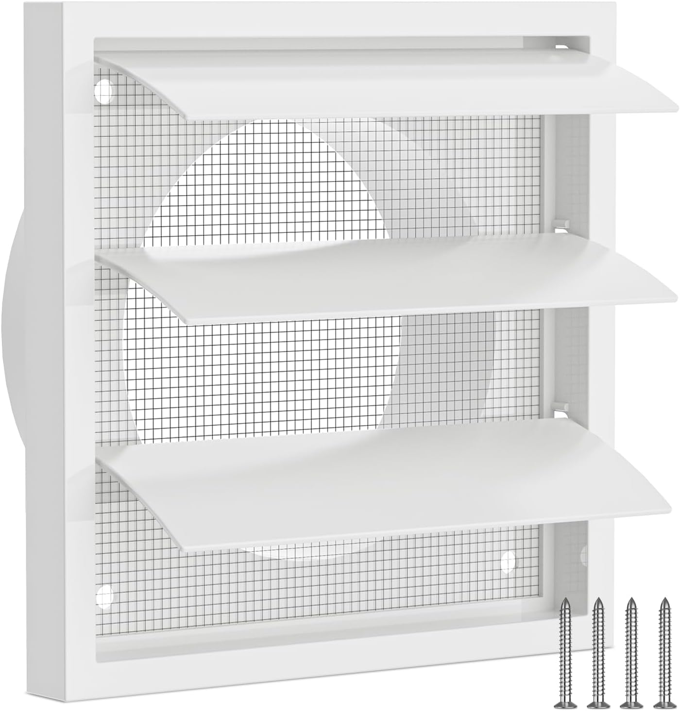Abschließbares Lüftungsgitter (100 Mm X 140 Mm X 140 Mm) Mit Beweglichen Lamellen, Lufteinlässen Und Insektenschutz, Abschlussgitter Für Garage, Bad, Küche, Wände
