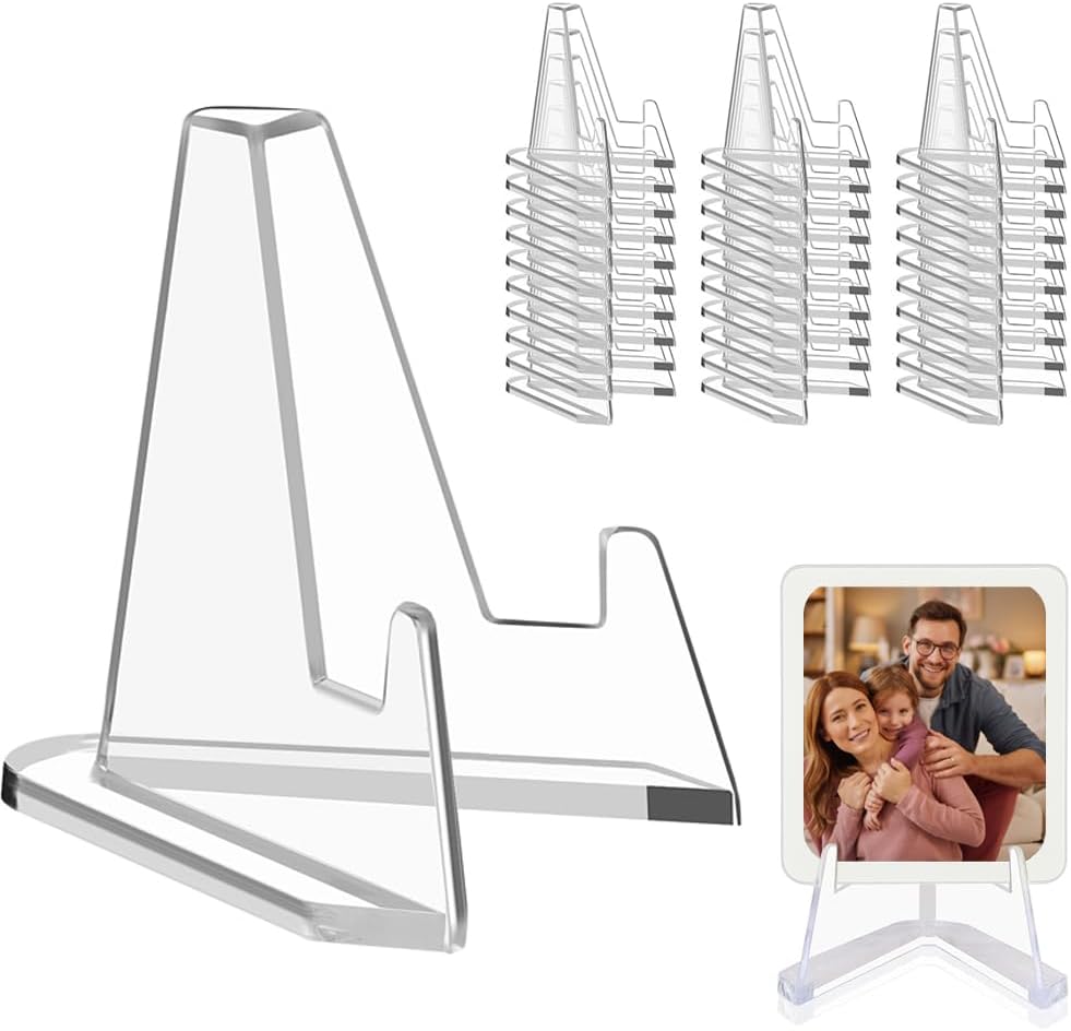 30-teiliges Set Mini-displayständer Aus Transparentem Acryl, Kleine Kunststoffstaffeleien Für Medaillen, Visitenkartenhalter Für Postkarten, Spielkarten, Fotos, Steine Und Mineralien