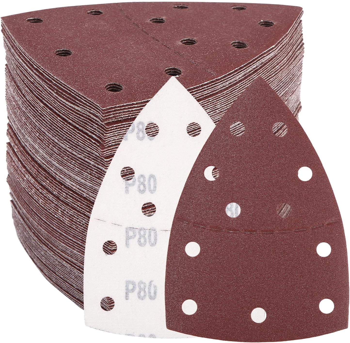 Packung Mit 100 Schleifpapierblättern Für Maus-detailschleifer, Körnung 40, 80, 120, 180, 240, Professionelles Dreieckschleifpapier Zum Schleifen Und Polieren, 11-loch-schleifpapier