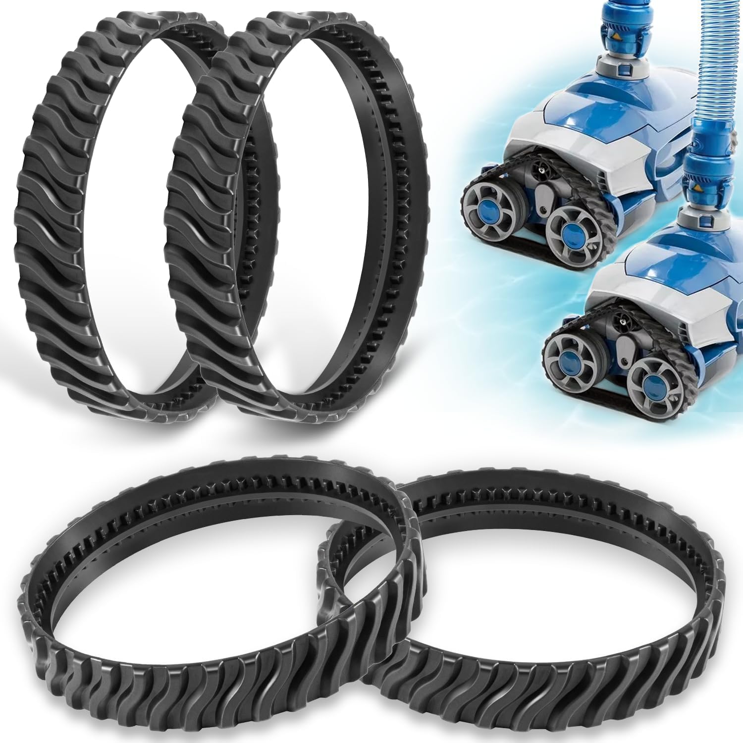 R0526100 Satz Mit 4 Hochbelastbaren Gummireifen Für Zodiac Baracuda Mx6/mx8 Elite-serie