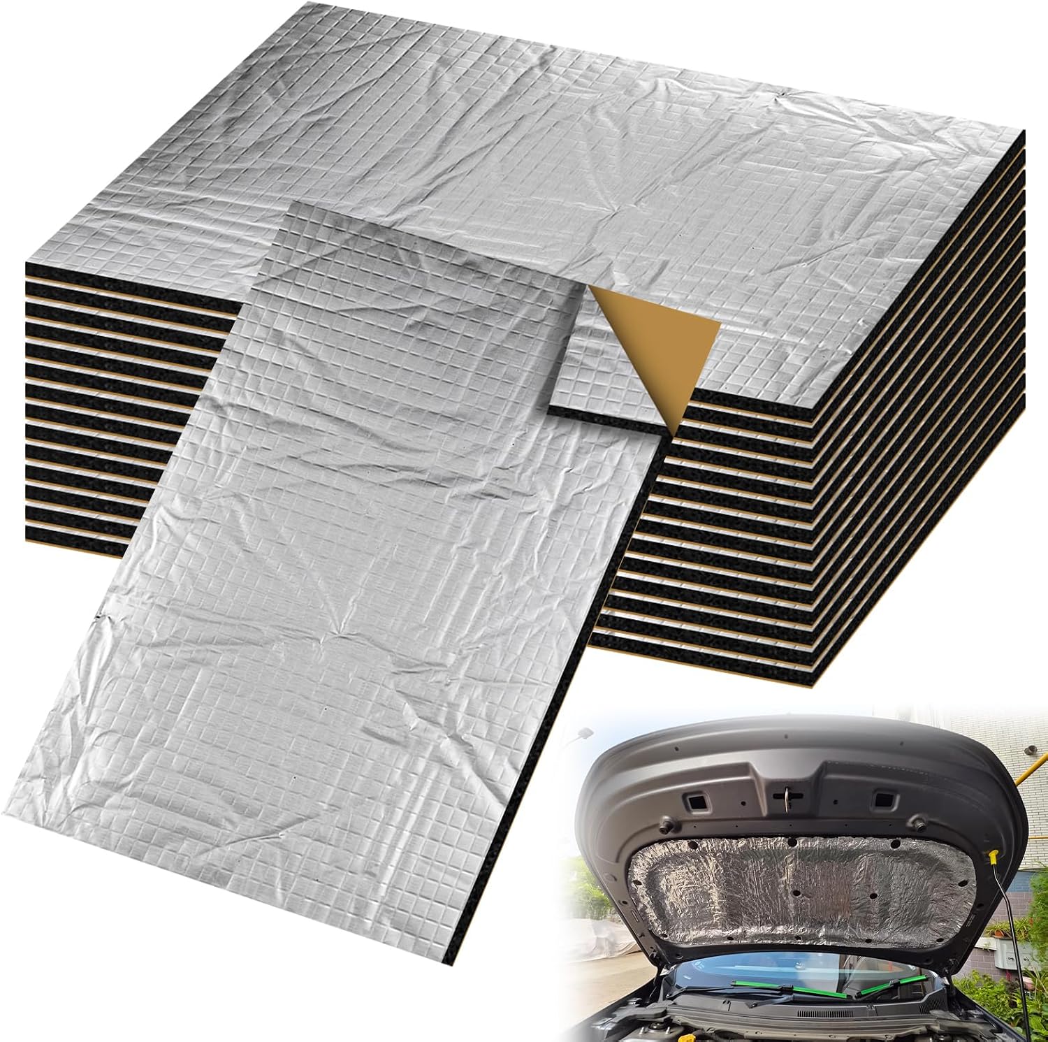 Packung Mit 15 Aluminium-dämmplatten – 250 X 180 X 5 Mm – Selbstklebend – Schwer Entflammbar – Wasserdicht – Drohnensicher – Schall- Und Wärmedämmung