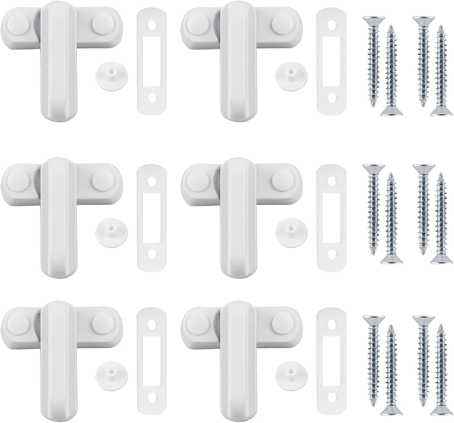 Fensterriegel Mit Zusätzlicher Sicherung, 6 Schlösser Für Mehr Sicherheit Im Haus Kindersicherung Tür- Und Fensterverriegelungen Aus Aluminiumlegierung Mit 12 Schrauben Farbe: Weiß