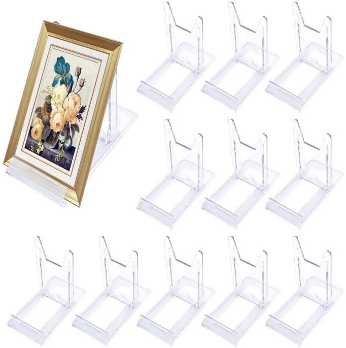 12-teiliges Set Aus Transparenten Acryl-präsentationsständern, Verstellbaren Kunststoffstaffeleien, Kartenhaltern, Ministaffeleien Und Tellerhaltern, Bilderrahmenständern