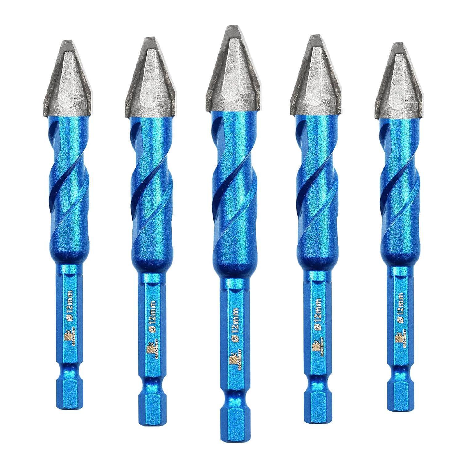 Exzenterbohrer 12mm 5er Set Für Fliesen, Glas, Marmor, Beton