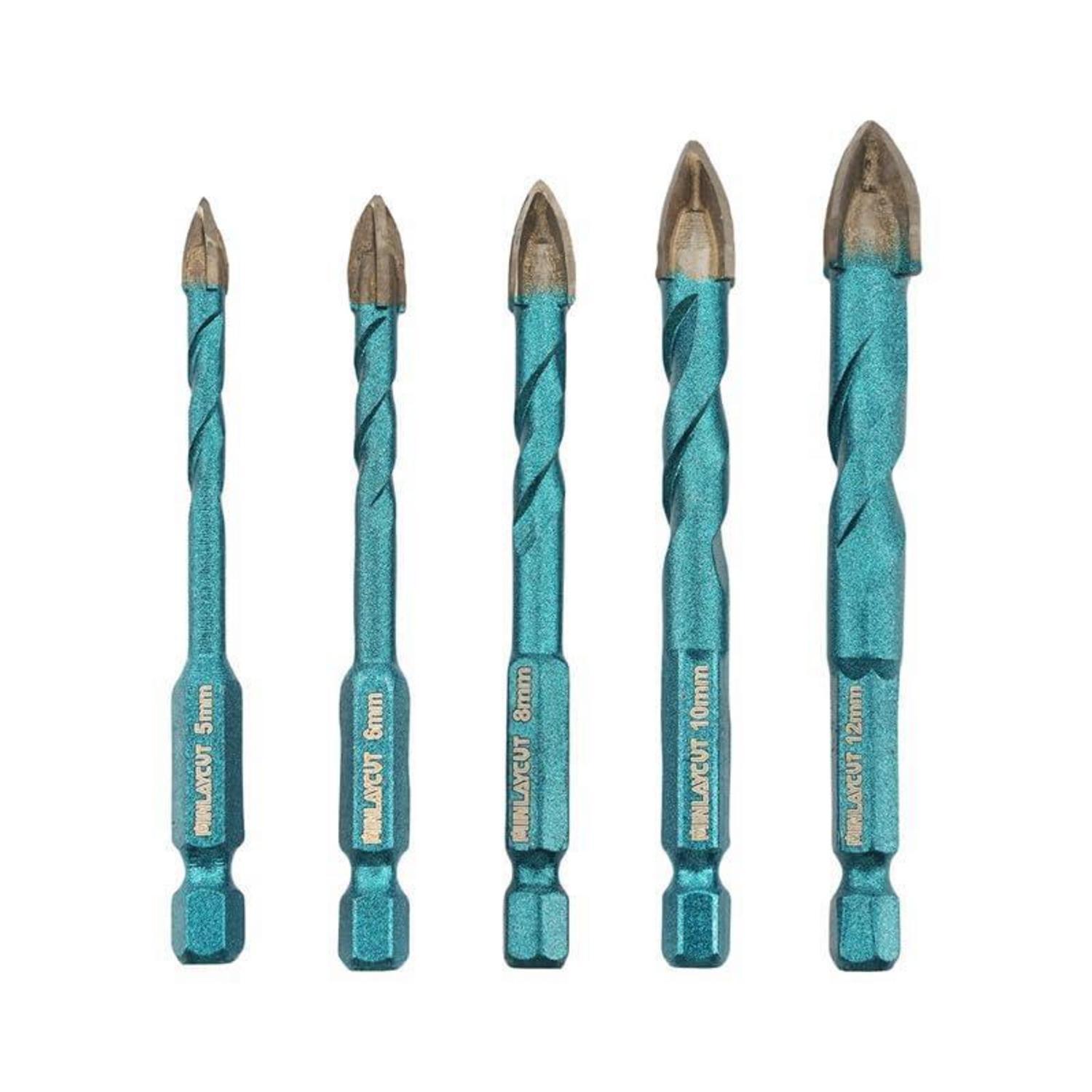 Hartmetall-bohrer-set 5-teilig Für Holz, Kunststoff, Mauerwerk, Fliesen