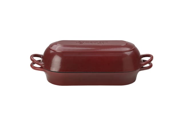 Mahlzeit Gusseisen Brottopf Set Emailliert, 4,5 Liter, Dark Cherry, Mit Brotschlinge, Brotbackset