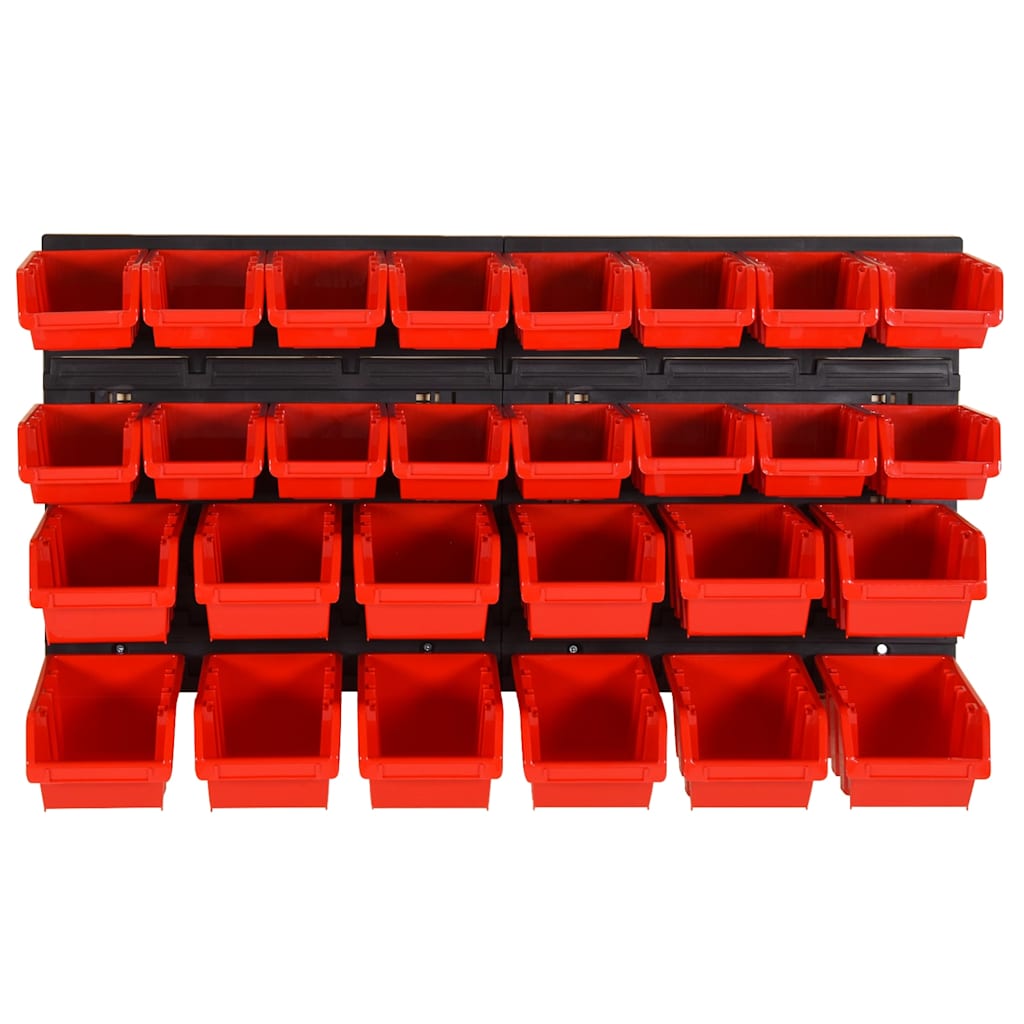 Maison Exclusive - 30-tlg Stapelboxen-wandregal Rot & Schwarz 77x