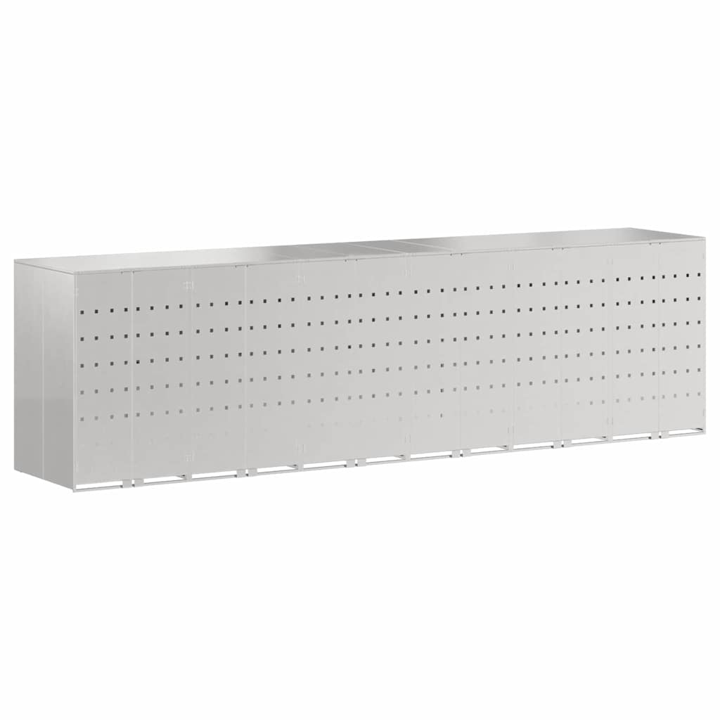 Maison Exclusive - Mülltonnenbox Für 6 Behälter Edelstahl Silber