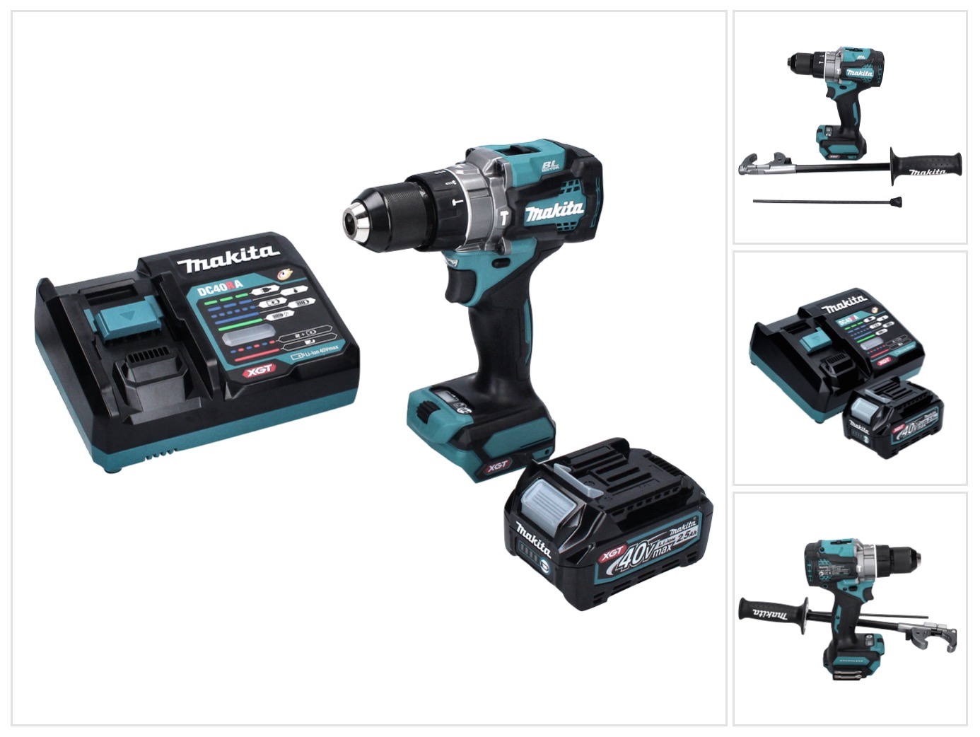 Makita Hp 001 Gd1 Akku Schlagbohrschrauber 40 V Max. 140 Nm Xgt Brushless + 1x Akku 2,5 Ah + Ladegerät