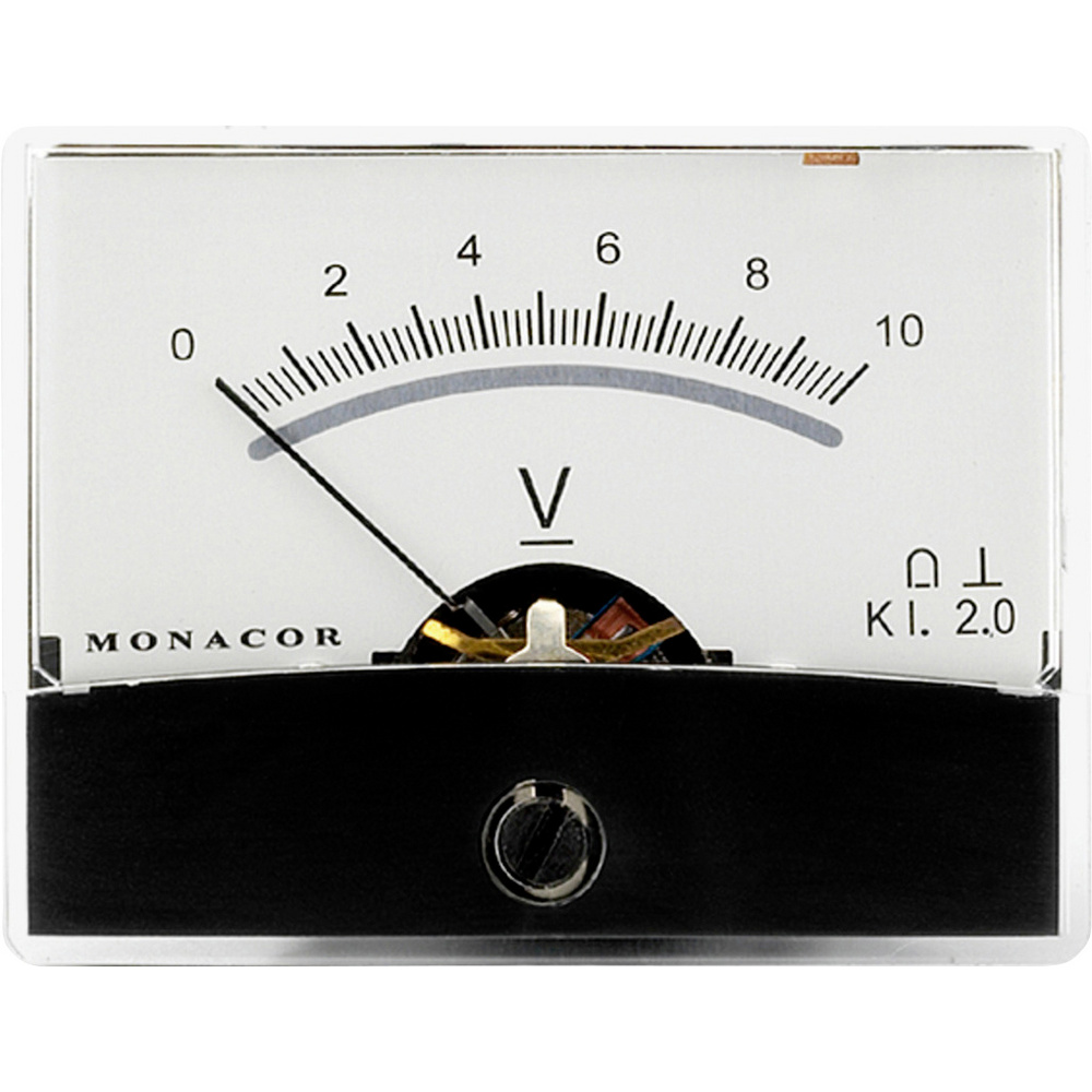 Monacor 0290520 Pm-2/10v Pm-2/10v Drehspul-einbauinstrument, 10 V