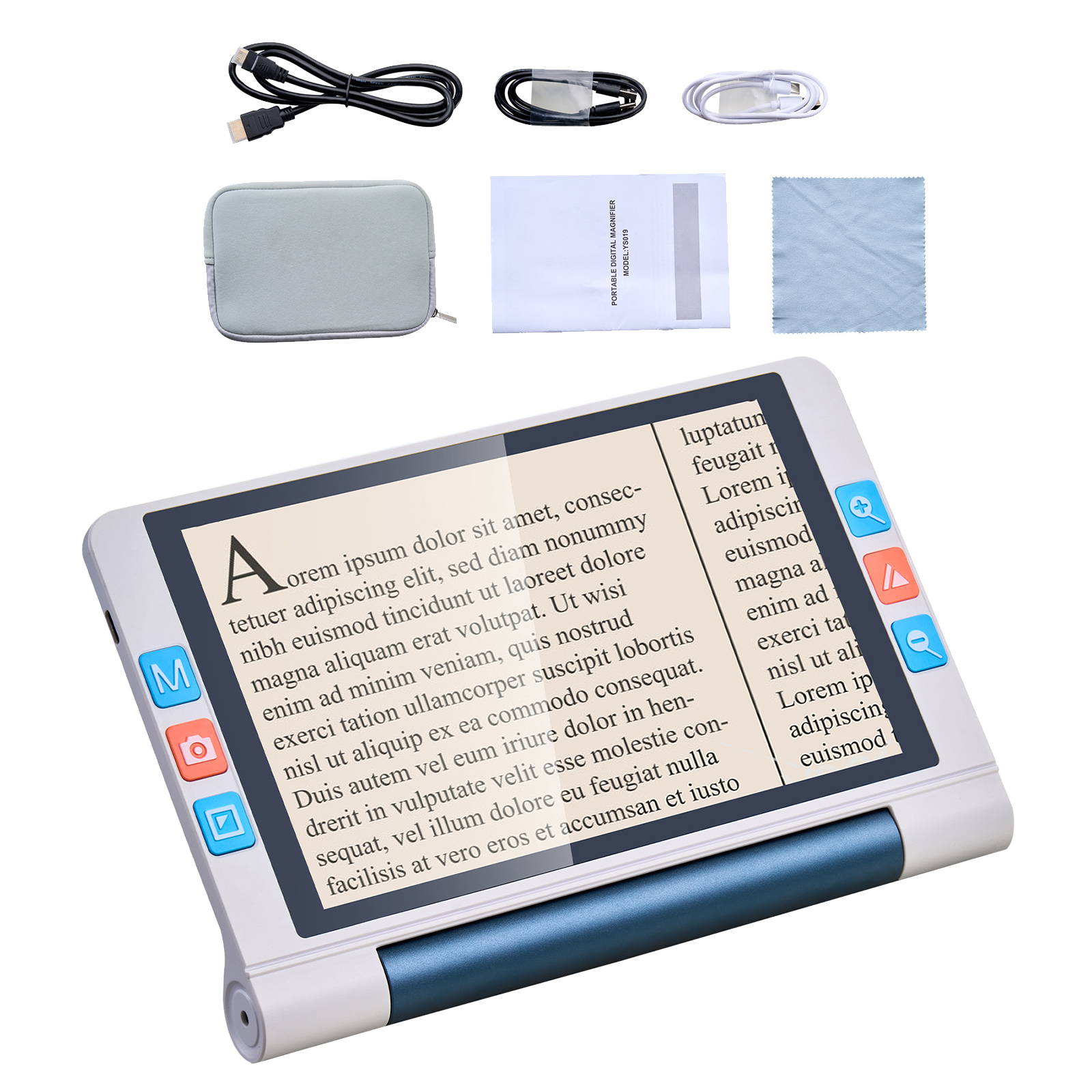 Mophorn Tragbare Digitale Lupe Mit 8-zoll-touchscreen, Elektronische Leselupe Für Sehschwäche, 2- Bis 20-fache Vergrößerung, 13-mp-autofokus-objektiv, 26 Farbmodi, Hdmi-ausgang Und 16 Gb Speicher