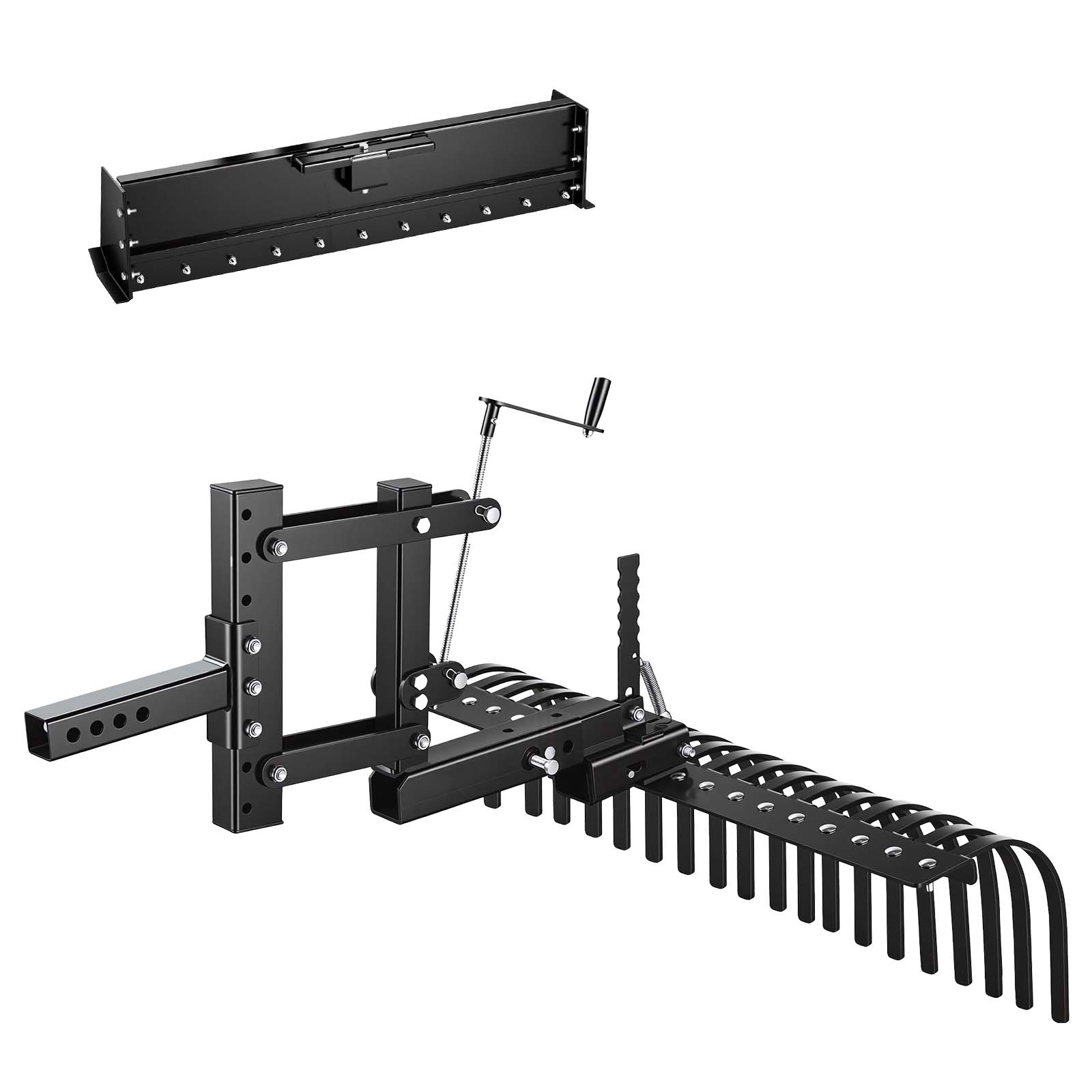 Mophorn Rasentraktor Heuharke 1070 Mm, Heurechen Mit 19 Zinken & 3-punkt-befestigungssystem, Geeignet Für Atvs, Utvs & Rasentraktoren Der Kategorie 1, Vertikutierer Zur Entfernung Von Laub & Rasenfilz