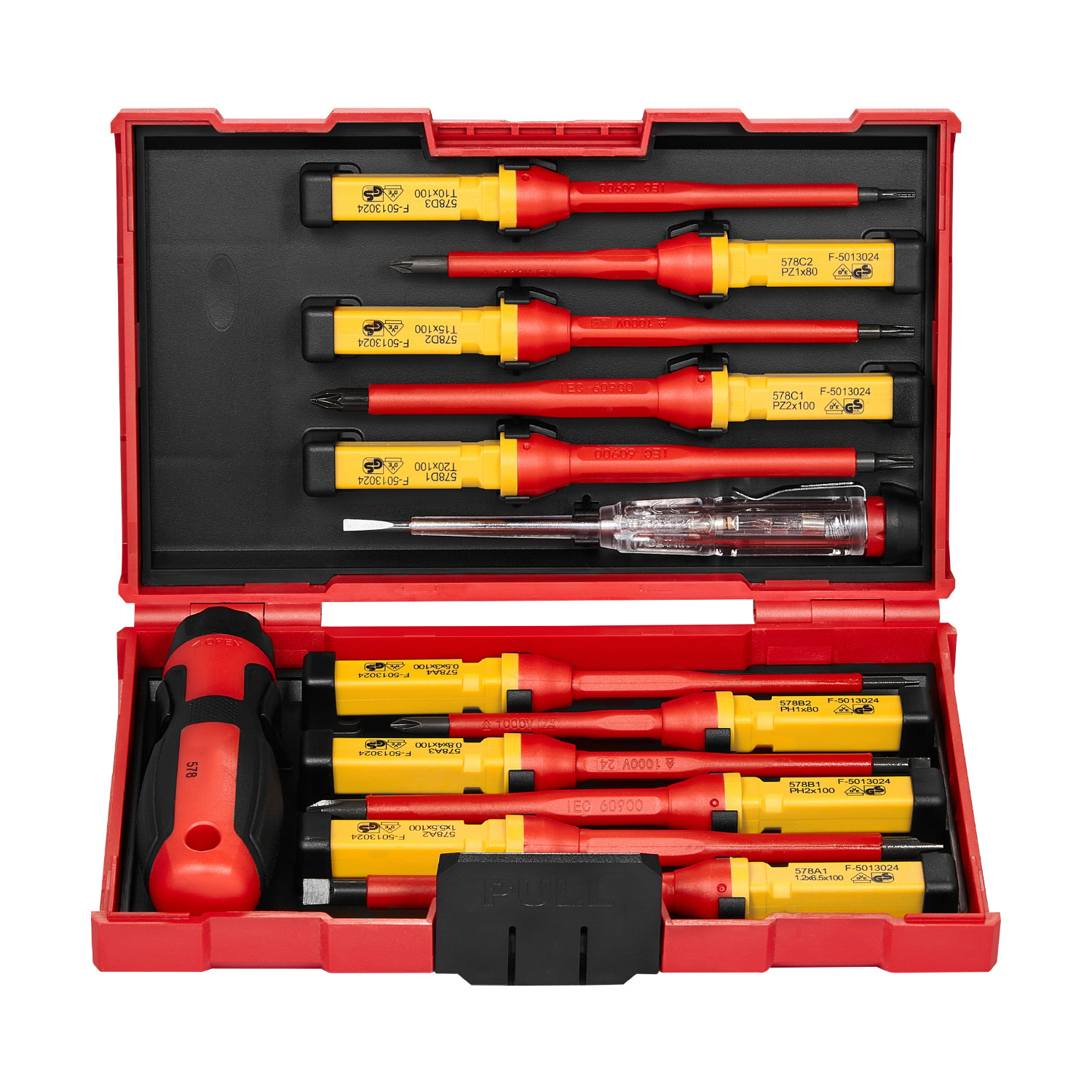 Mophorn 13-tlg. Isolierter Schraubenziehersatz Für Elektriker, Magnetische Kreuzschlitz-, Schlitz- Und Pozidriv-torx-spitzen, Vielseitiges Werkzeugset