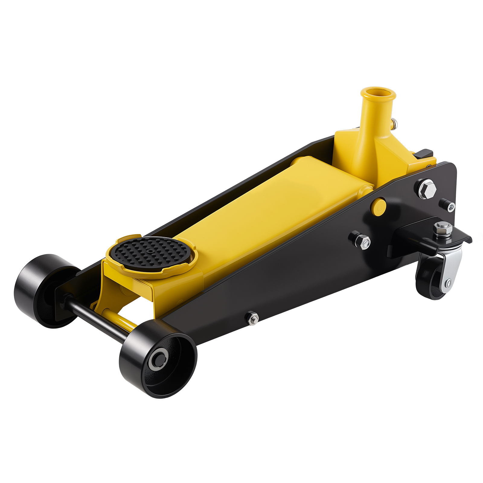 Mophorn Hydraulischer Rangierwagenheber 3t Mit 130-500 Mm Hubhöhe, Wagenheber Mit 125 Mm Gummiauflage & Einzelzylinder, Stahlkonstruktion Mit 360° Beweglichkeit Für Pkw, Suv Und Werkstatt