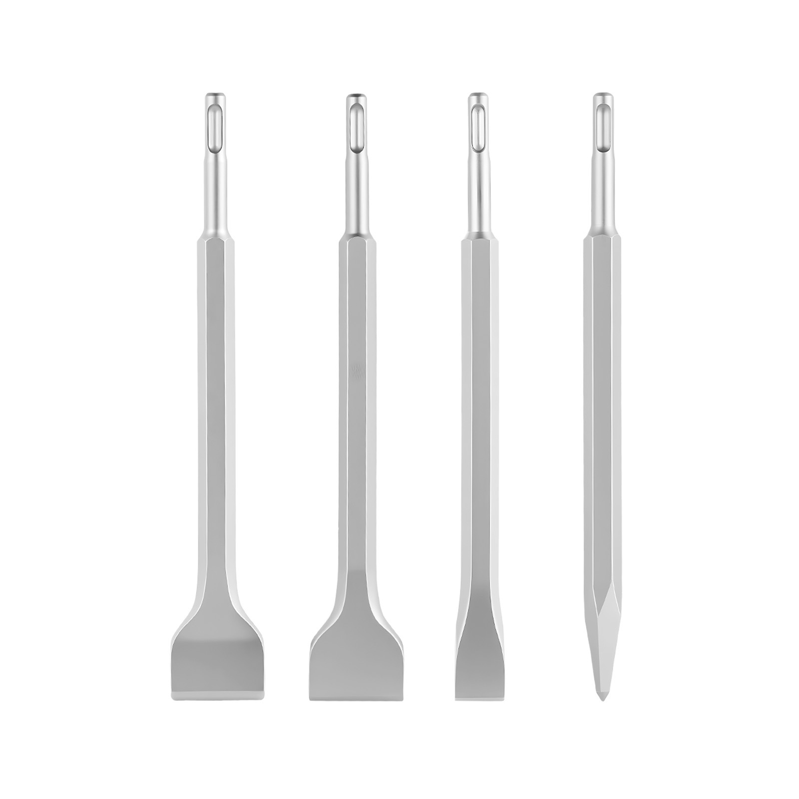 Mophorn Sds Plus Meißel Set, 4-teiliges Bohrhammer-zubehör, Inklusive Spitz-, Flach- Und Spatenmeißel, Aus Wärmebehandeltem 40cr-legierungsstahl, Ideal Für Abbruch-, Beton- Und Ziegelarbeiten