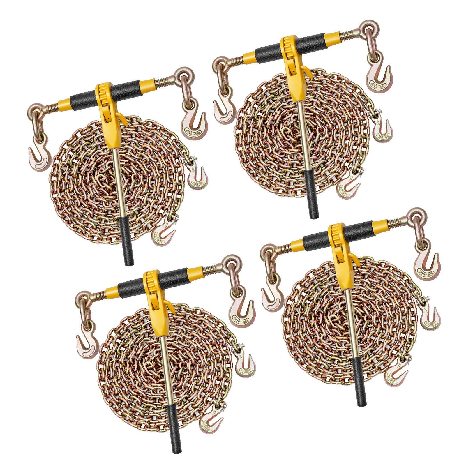 Mophorn Ratschenspanner 3628 Kg, Ratschenlastspanner, Spannzurrketten G80, Lastbinder-set, Spannketten- Und Binder-set Für Transport, Abschleppen Und Holzarbeiten (4er-pack)