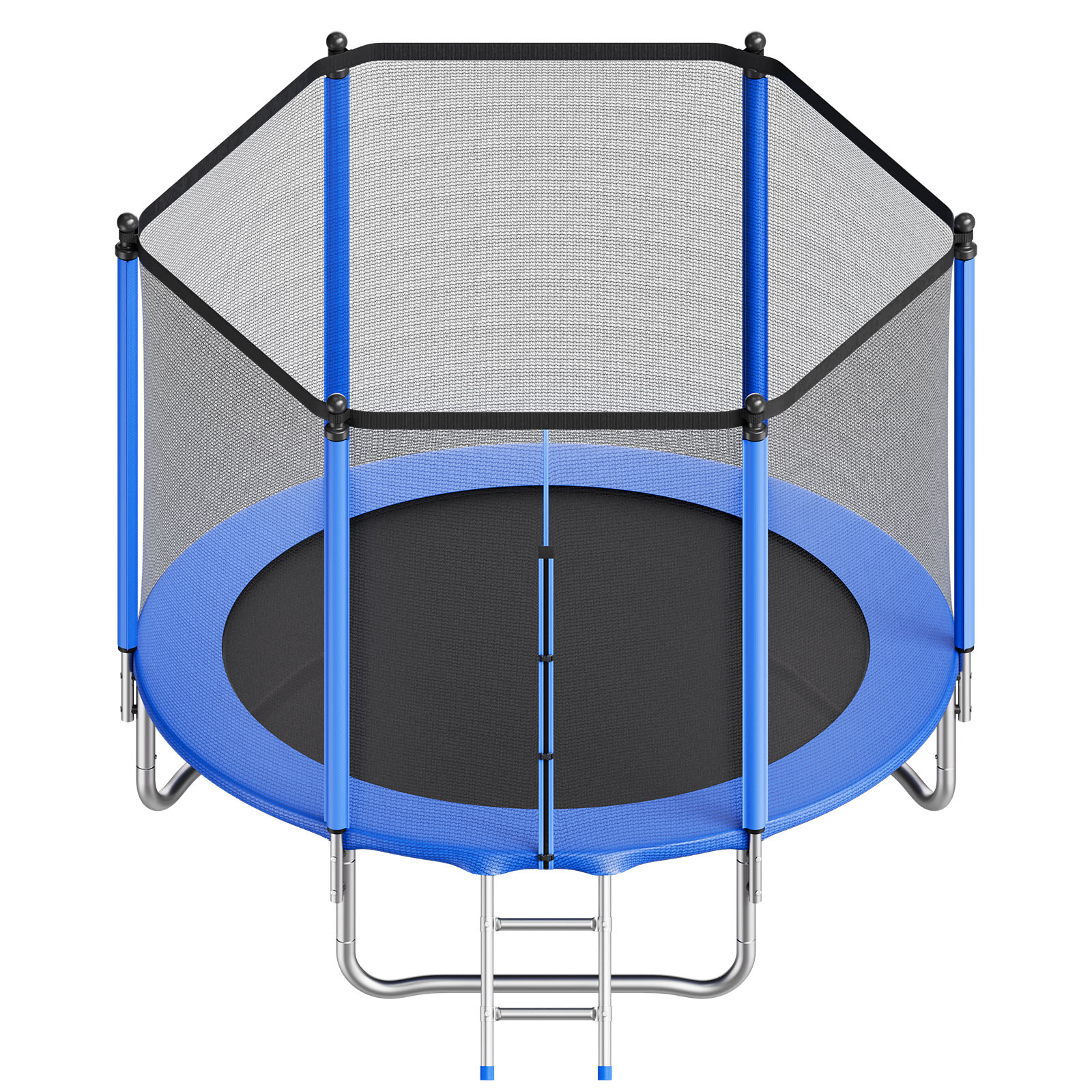 Mophorn Outdoor-bodentrampolin 244 X 244 Cm Mit Sicherheitsnetz Und Stabilem Stahlrahmen, Astm-zertifiziert, Belastbar Bis 120 Kg, Gartentrampolin Für Kinder
