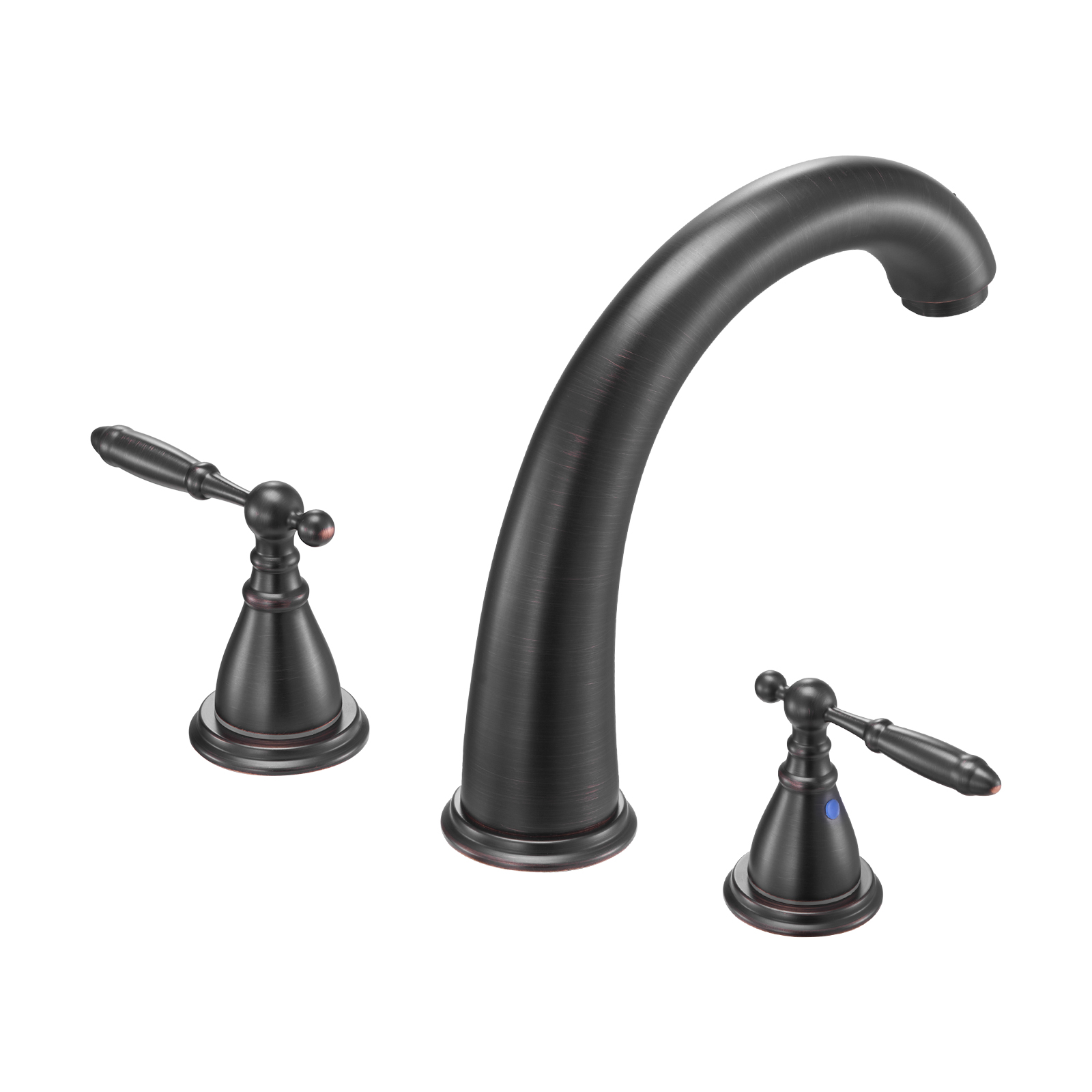 Mophorn Römische Badewannenarmatur Mit 2 Griffen, Wannenarmaturen-set Aus Edelstahl Mit Gebogenem Auslauf Für Die Deckmontage, Ideal Zum Baden Von Erwachsenen, Bronzefarben