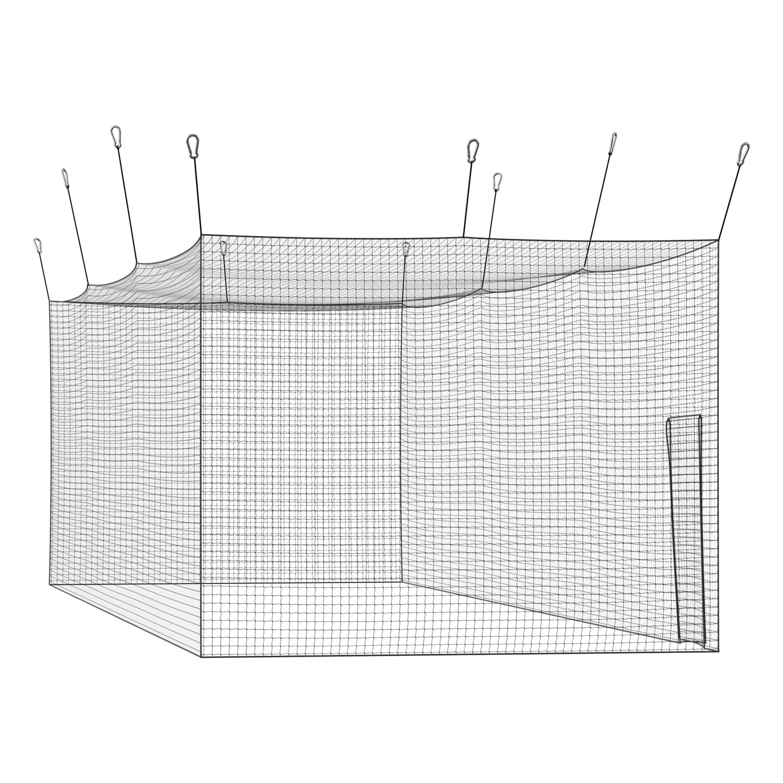 Mophorn Baseball-schlagkäfig 1270x390x308 Cm, Freistehender Und Tragbarer Schlagkäfig Mit 30-lagigem Hdpe-netz Und Karabinerhaken, Übungsnetz Für Den Einsatz Im Freien Oder Garten (nur Netz)