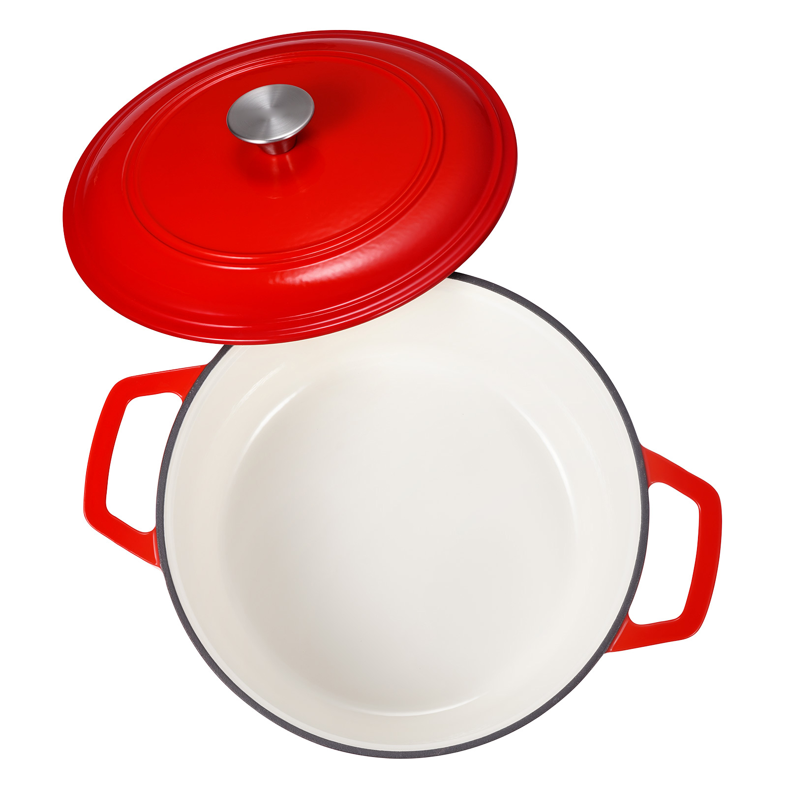 Mophorn Schmortopf Aus Emailliertem Gusseisen, 5,68 L Dutch Oven Für Sauerteigbrot, Langlebiger Topf Mit Deckel & Griffen, Hitzebeständig Bis 260 °c, Vielseitig Zum Kochen Und Braten
