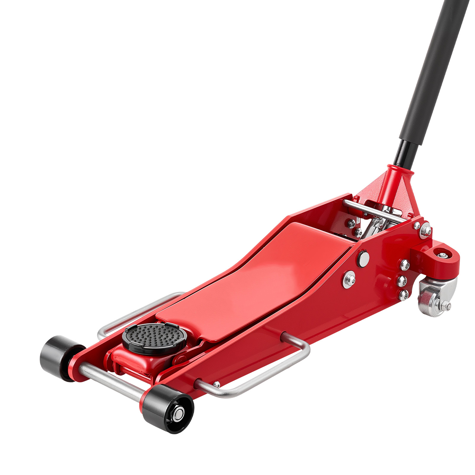 Mophorn Hydraulischer Rangierwagenheber 3 T Tragkraft, Flachbauweise Aus Aluminium Mit Doppelkolben-schnellpumpe, Fahrzeugheber Für Sportwagen, Suvs Und Pickups, 85-515 Mm Hubhöhe, Rot