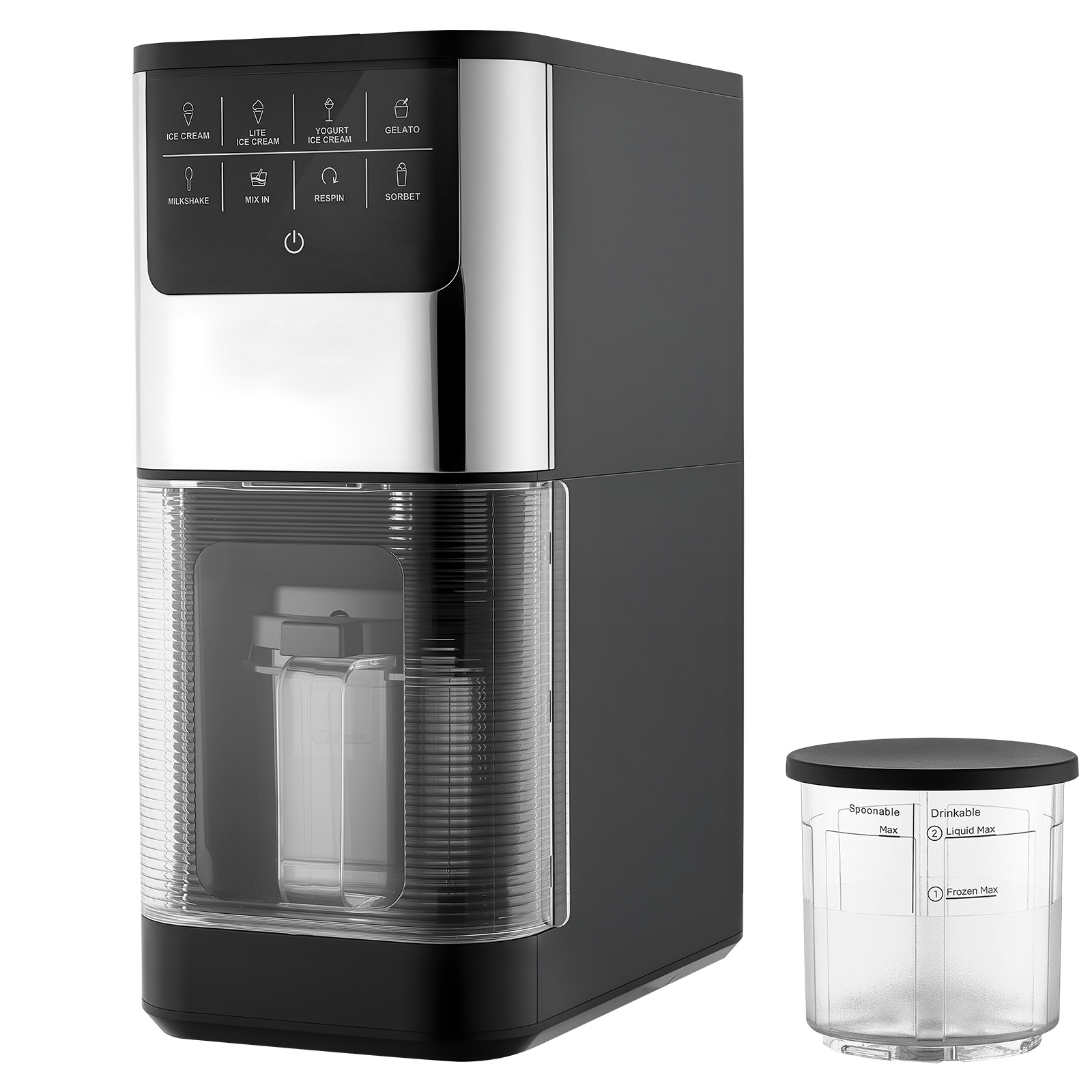 Mophorn Eismaschine, 7-in-1-gerät Für Gelato, Milchshake, Frozen Yogurt & Light-eiscreme, Hausgemachte Eismaschine Mit Ein-knopf-bedienung Zum Rühren Und Nachbearbeiten, Cremige Und Glatte Konsistenz