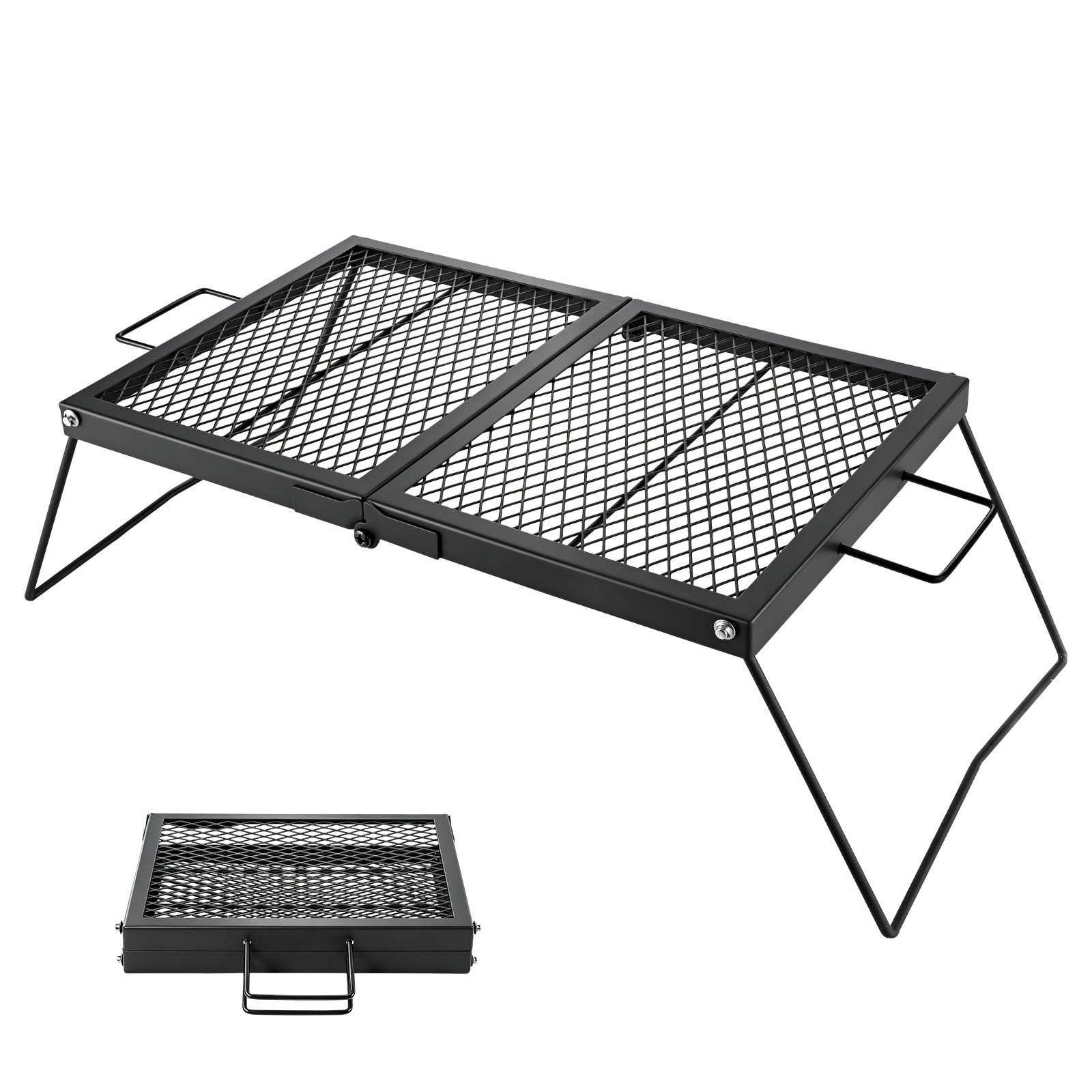 Mophorn Klappbarer Grillrost Für Lagerfeuer 758 X 383 X 235 Mm, Tragbarer Campinggrill Aus Kohlenstoffstahl Mit Beinen Und Griff, Grillgitter Für Outdoor-grillen, Camping Und Garten