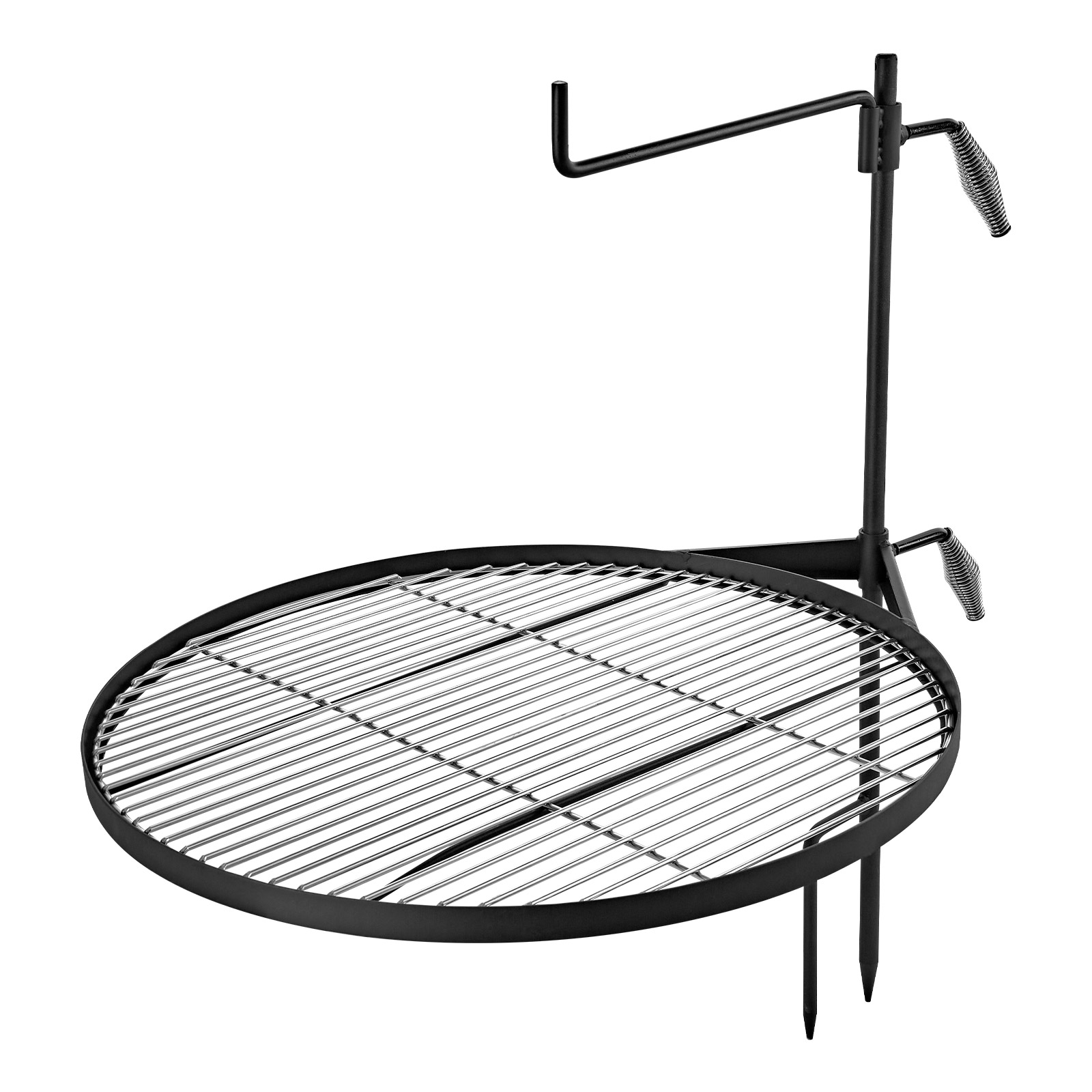 Mophorn Schwenkbarer Lagerfeuergrill Mit 62 Cm Grillrost Aus Kohlenstoffstahl, Höhenverstellbarer Grill Mit Stabilem Ständer, Drehbarer Outdoor-grill Für Offenes Feuer,camping Und Garten, Schwarz