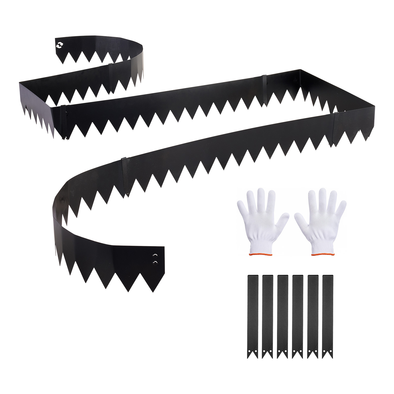 Mophorn Rasenkante 6er-pack 1016x152 Mm, Beeteinfassung Mit 6 Befestigungsclips, Rasenbleche Aus Verzinktem Stahl, Mähkante, Metall-palisade, Beetumrandung Für Blumenbeete Und Gartenwege, Schwarz