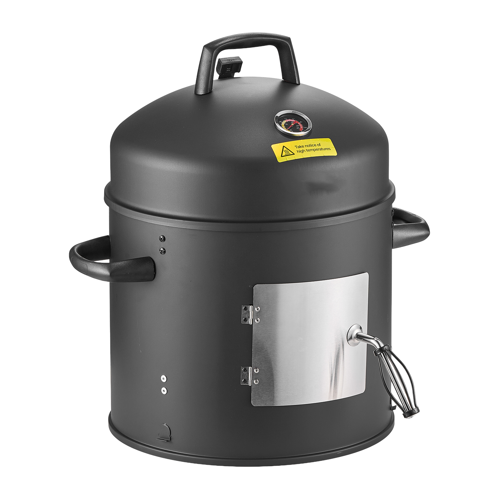 Mophorn Räuchertonne, 40 Cm Vertikaler Holzkohlegrill Aus Beschichtetem Stahl, Ausgestattet Mit Zwei Grillrosten, Integriertem Thermometer, Lüftungsöffnungen Und Herausnehmbarer,bbq Und Grillabende
