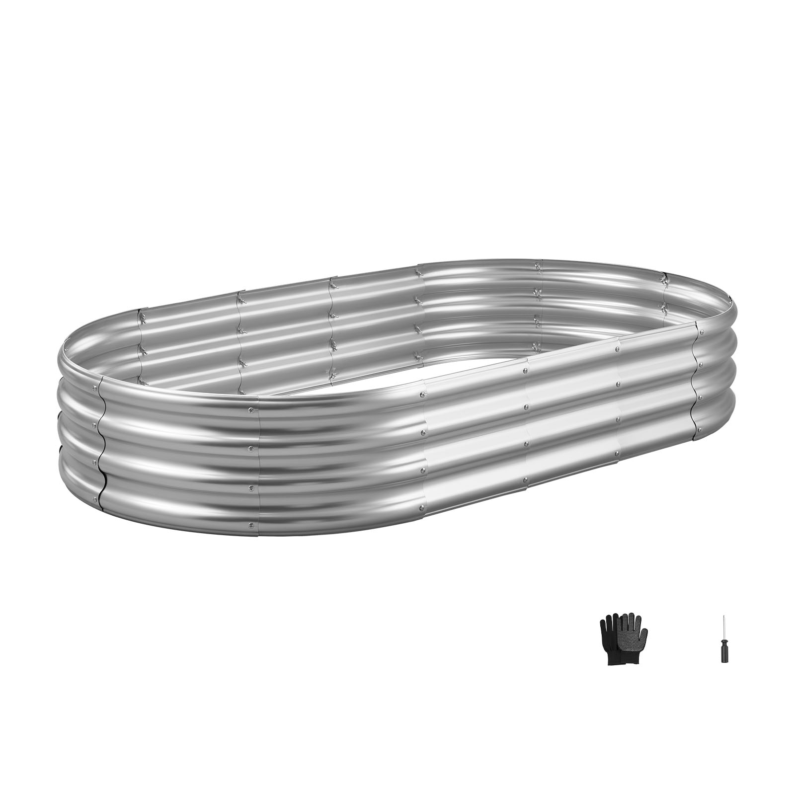 Mophorn Hochbeet Aus Metall 1800x900x290 Mm, Pflanzbeet Mit Offenem Boden Und Abgerundeten Kanten, Geeignet Für Gemüse, Blumen, Kräuter Und Sukkulenten, Ovaler Pflanzkasten Für Garten Und Terrasse