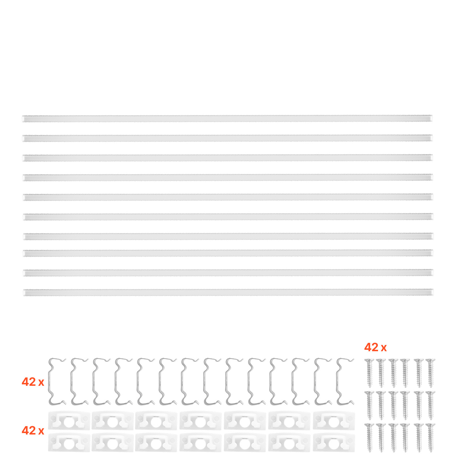 Mophorn Led Profil 10er-pack 2 M, Aluminiumprofile Mit Matter Abdeckung, Inklusive Endkappen Und Befestigungsclips, Kanäle Und Diffusor Für Led-streifen, Geeignet Für Unterbau-arbeitsplatten, U-form