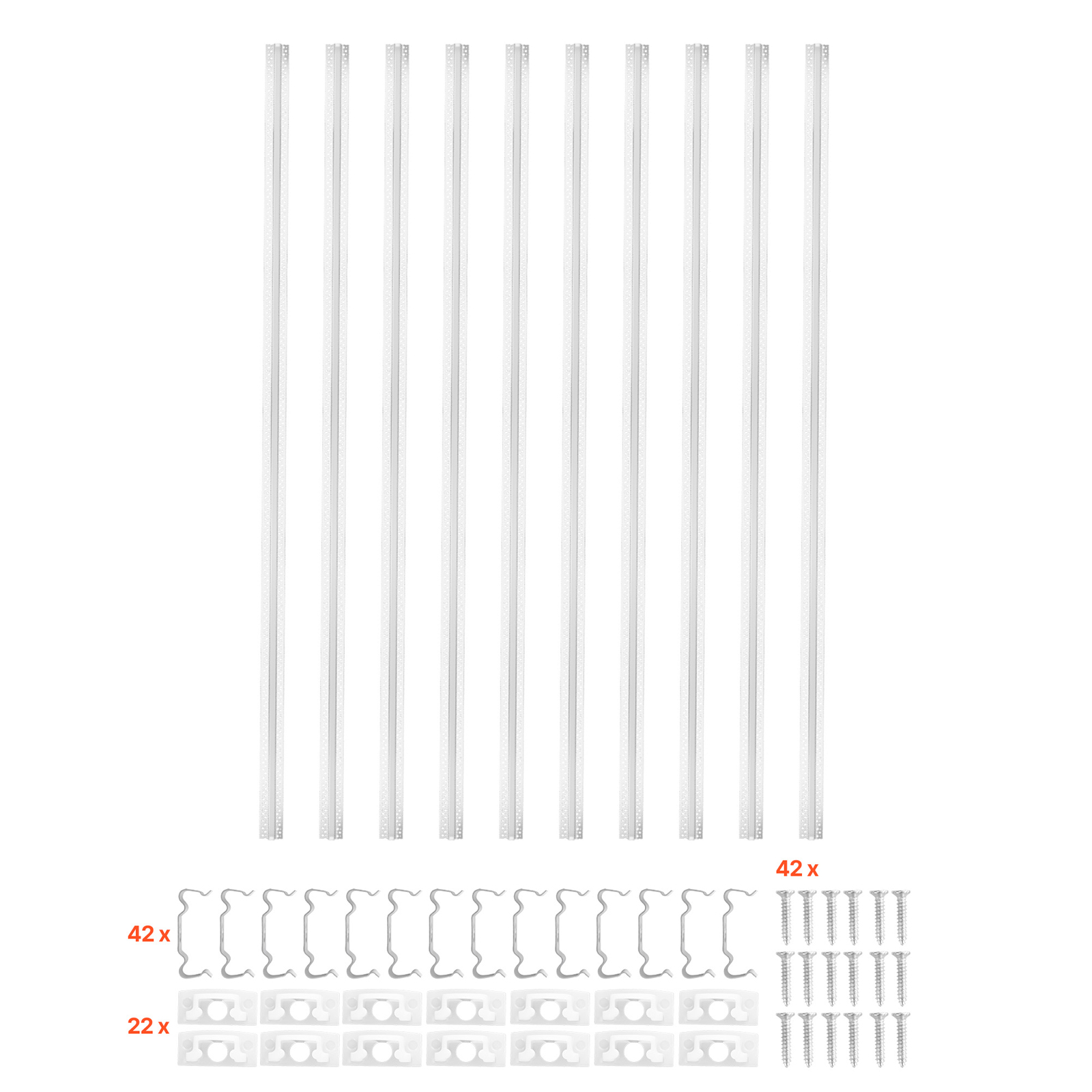 Mophorn Led-profil 10er-set 2 M, Eloxiertes Trockenbauprofil Mit Milchiger Abdeckung, Endkappen Und Befestigungsclips, Einbauprofil Für Gipskarton, Aluminiumprofil Für Wand- Und Deckenmontage
