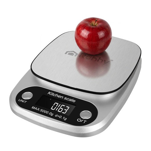 Elektronische Küchenwaage (5 Kg), Edelstahl, Tara-funktion