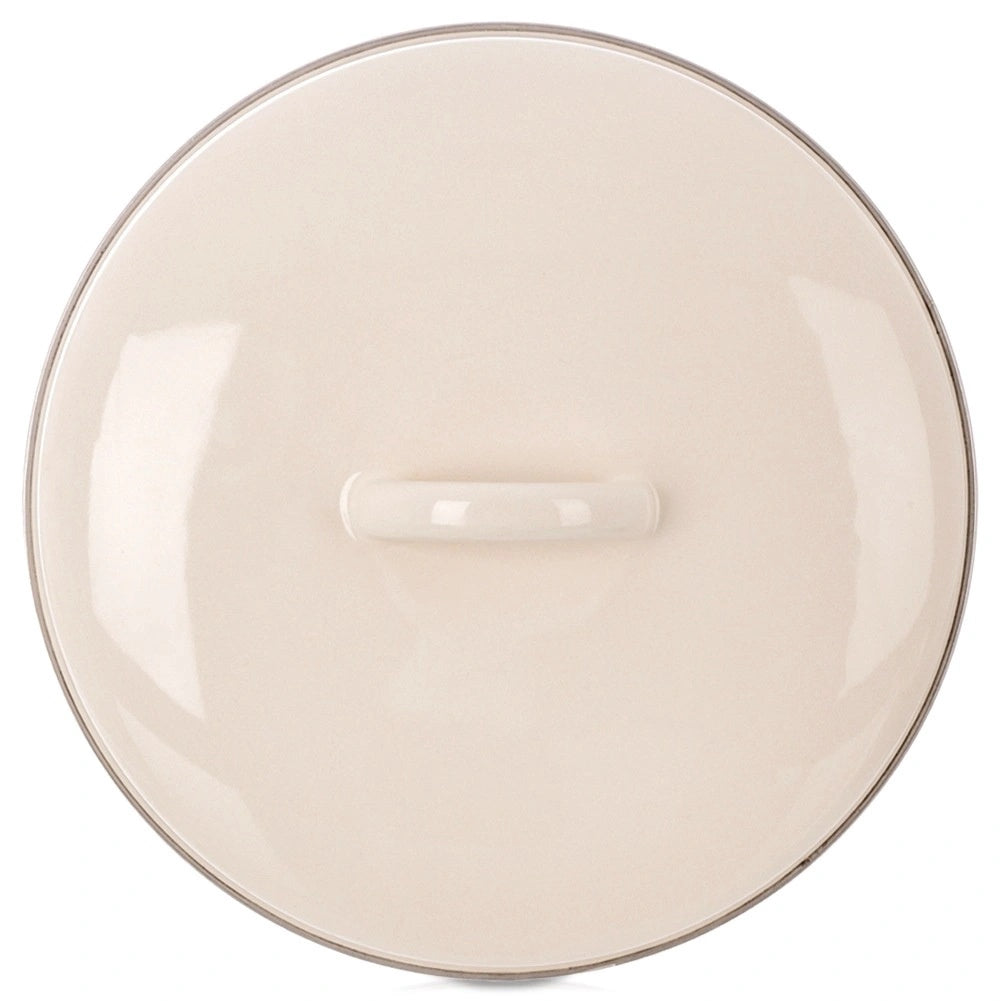 Emaillierter Topfdeckel Mit Griff, Creme, 24 Cm