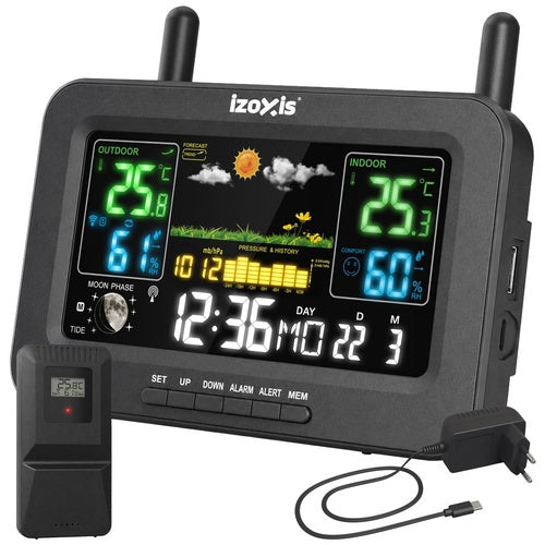 Drahtlose Wetterstation Mit Lcd-display Und Sensor