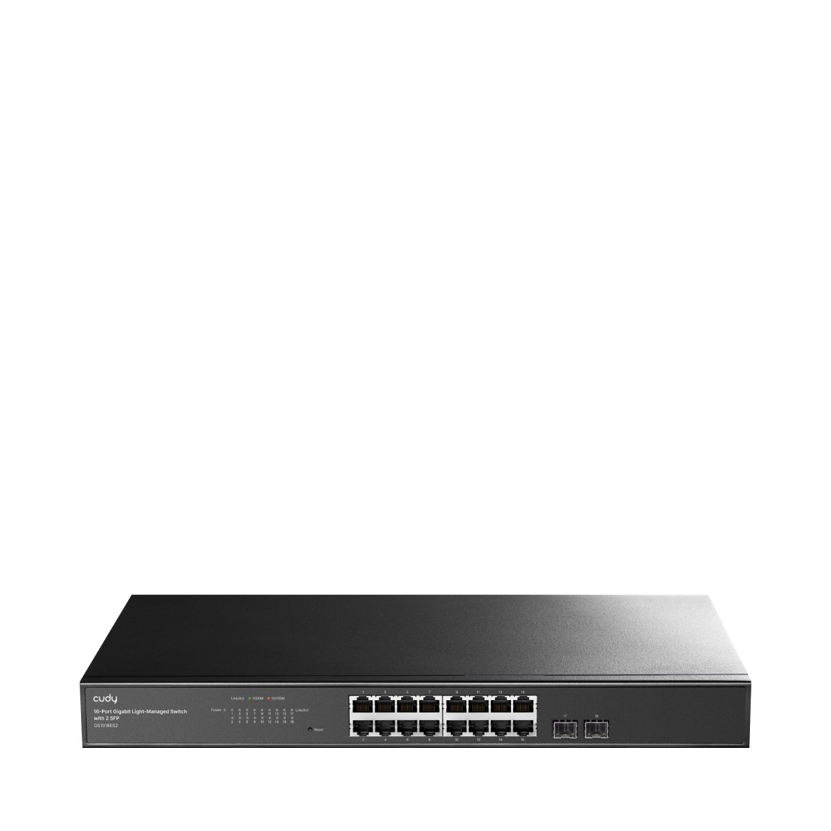 Cudy 16-port Gigabit Cloud Easy-managed Switch With 2 Sfp, Gs1016es2 1.0 L2 Gigabit Ethernet (10/100/1000) Schwarz