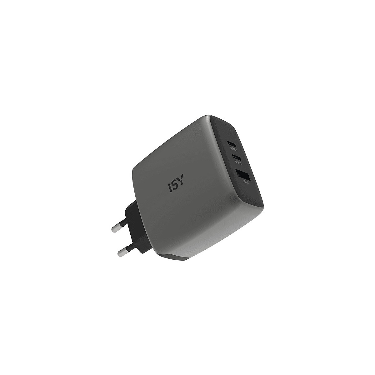 Isy Gan Ladegerät Iac-7100 100w 2x Usb-c 1x Usb-a Grau